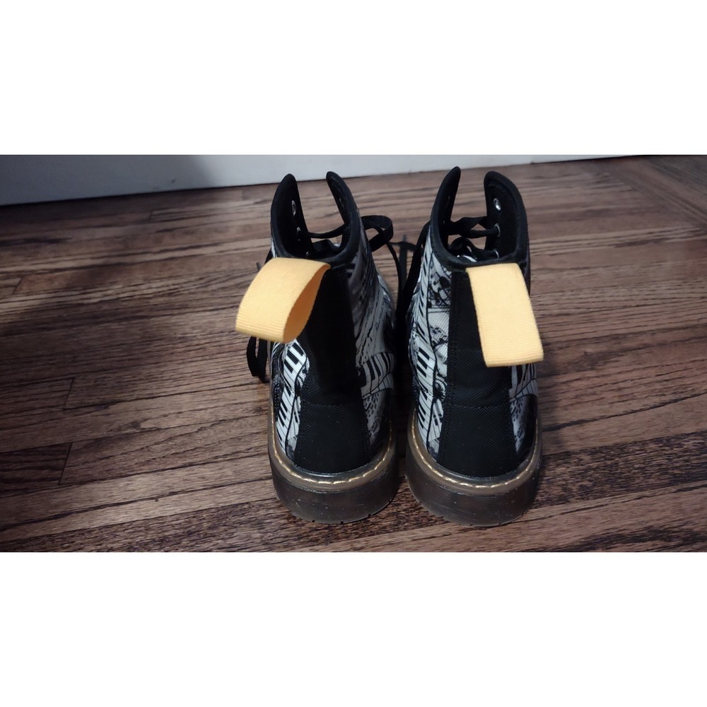 Musical Note Piano Canvas Combat Boots Women's Size 8.5 Sheet Music Beethoven - Picture 8 of 11